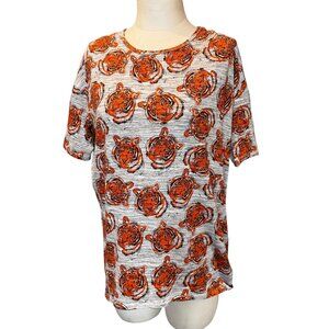 LULAROE tunic top with orange Tiger print Size XS EUC
